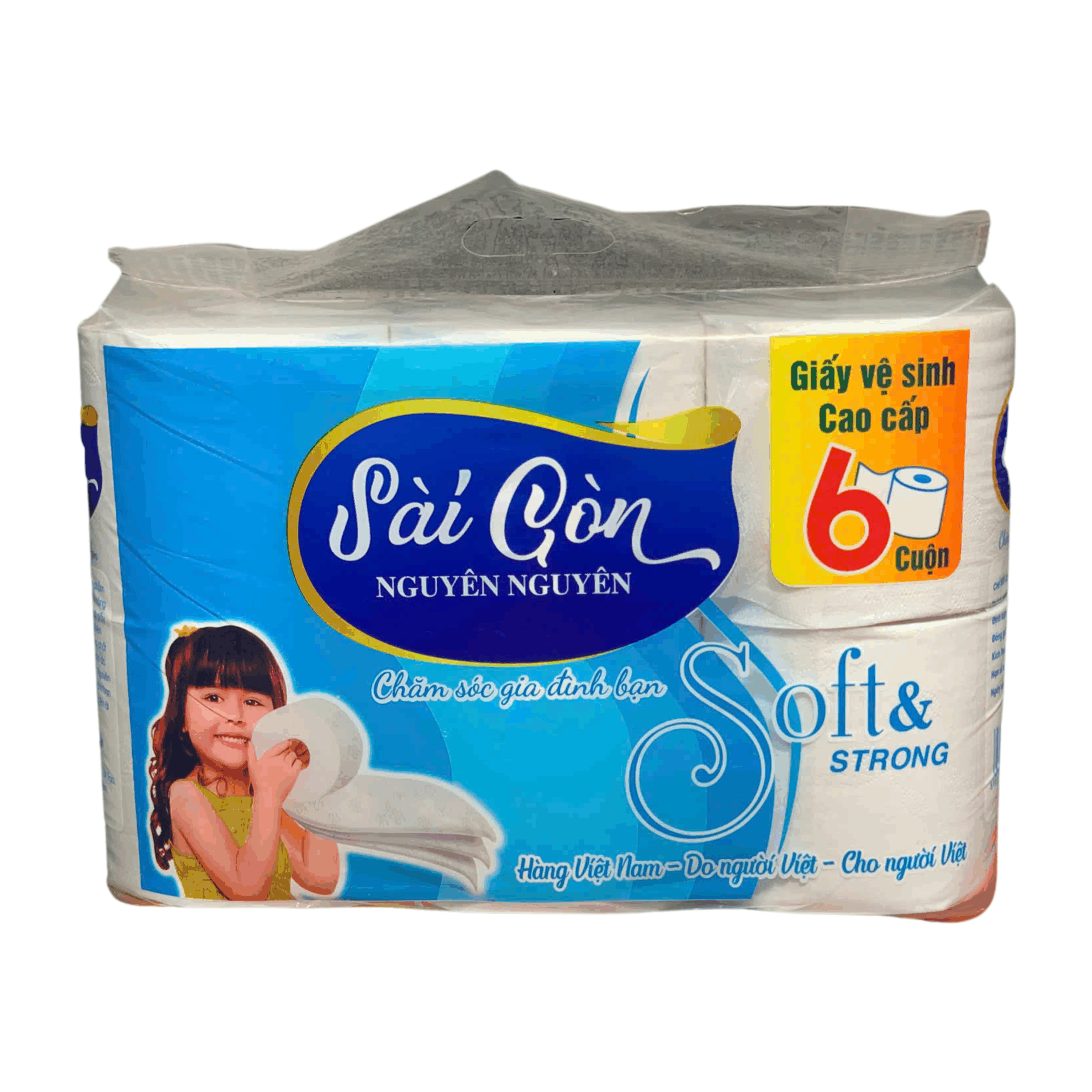 Giấy vệ sinh 6 cuộn Sài Gòn Nguyên Nguyên x 3 lớp