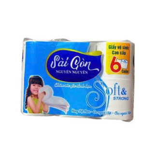 6 cuộn giấy vệ sinh Saigon Clean 2 lớp (10cm x 12cm)
