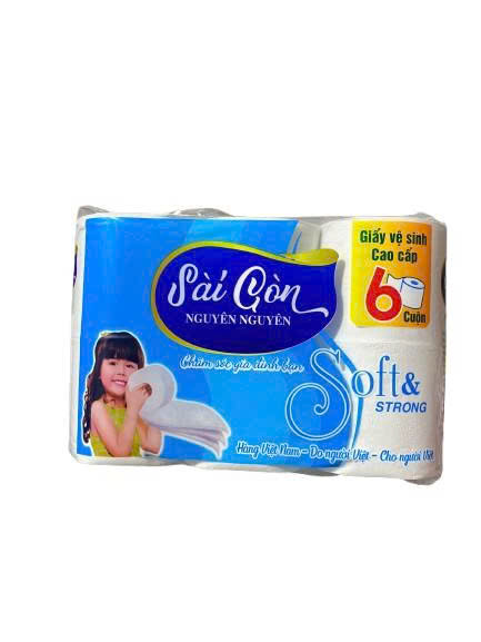 6 cuộn giấy vệ sinh Saigon Clean 2 lớp (10cm x 12cm)